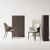 Chaise de salle à manger rembourrée de style nordique de luxe avec accoudoirs pour restaurant et hôtel