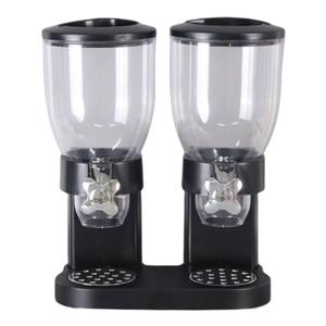 Distributore di cereali in acciaio doppio nero per la conservazione degli alimenti per la casa cucina e scuola Set di capacità 4L - Product Image 3