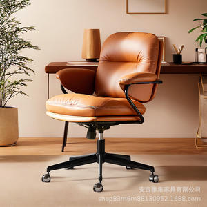 <span class=keywords><strong>Chaise</strong></span> de bureau moderne en acier inoxydable avec siège pivotant en cuir et accoudoirs - <span class=keywords><strong>Chaise</strong></span> de bureau pour la maison - Product Image 2