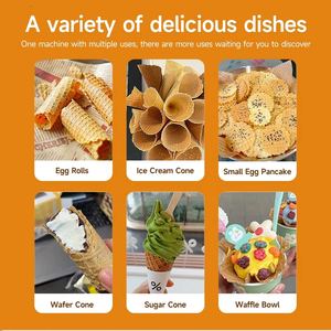 Nouvelle machine commerciale électrique à double tête en acier inoxydable pour la fabrication de rouleaux de biscuits croustillants, de cornets de crème glacée et de mini-cornets de gaufres - Product Image 4