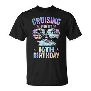 Cruising Into My 16Th <b>Birthday</b> T-Shirt Family Cruise <b>16</b> <b>Birthday</b> Shirt - Product Image 1