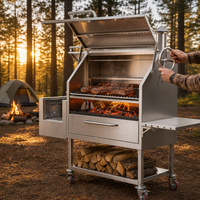 Barbecue au charbon de bois de style Santa Maria en acier inoxydable commercial Grill de style argentin
