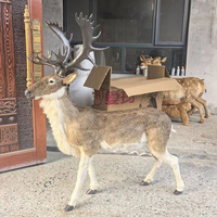 Grands modèles réalistes de rennes et d'élan artificiels pour décorations de Noël intérieures, modèles d'animaux cerf Sika pour exposition