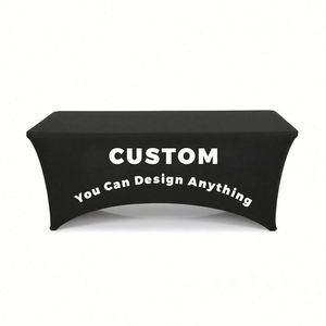 Custom-Printed Polyester Geometric Pattern Simple Stretch Tablecloth Personalized Logo 6Ft Durable Wrinkle-Free Elastic <b>Table</b> - Product Image 2