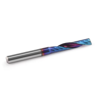 Fraise à rainurer simple en carbure HRC55, revêtement bleu, importée 3A, coupe ascendante, OEM HOZLY pour MDF, acrylique, PVC