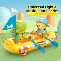 Bateau à pédales électrique pour enfants, multi-directionnel, lumineux, avec musique, canard dansant et chantant, mignon et amusant