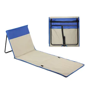 KingGear Outdoor Camping Beach Lounge Chair Custom Foldable Beach Mat Lounger With Adjustable Backrest For Adults