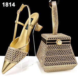 Bestway Ladies Shoes <span class=keywords><strong>Europa</strong></span> Tamaño 38-43 Tacón 2,36 pulgadas Zapatos italianos y conjunto de bolsos para fiesta africana - Product Image 3