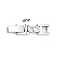 Fermoir rond en zircon plaqué or en acier inoxydable pour bracelet et montre, accessoires de bijoux DIY, emballage en sac OPP