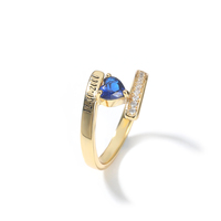 Anillo de Plata de Ley S925 UWIN con Nombre Personalizado y Piedra de Nacimiento, Joyería Personalizada, Regalo de Cumpleaños para Mujer