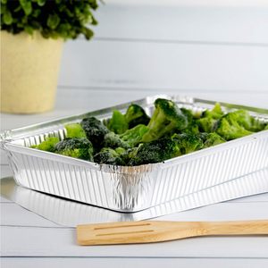 Factory Direct Sale Rectangular Silver Recyclable Aluminum <b>Foil</b> <b>Container</b> Customized - Product Image 4