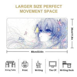 لوحة ماوس مزخرفة بأزهار كبيرة الحجم مخصصة، مقاومة للماء، مانعة للانزلاق، مع حواف معززة - Product Image 5