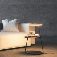 Table de chevet intelligente créative avec chargeur sans fil et lampe de chevet LED, lampe de sol en bois