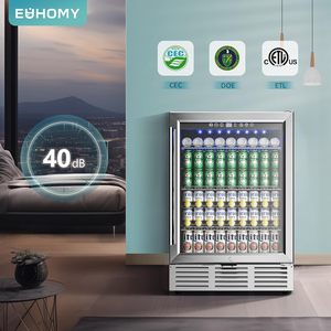 Frigorifero per Bevande EUHOMY da 24 Pollici con Porta in Vetro, Capacità 180 Lattine, Refrigeratore da Incasso per Bibite, Vino e Soda - Product Image 6