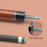 Queue de billard en fibre de carbone 2 pièces de 58 pouces avec incrustation en bois Burr, enveloppe en similicuir, joint radial, pour snooker et billard, 19 oz, pointe de 12,4 mm