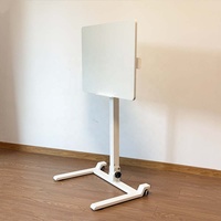 Bureau mobile moderne pour ordinateur portable, design pliable, plateau inclinable multi-angles, roulettes silencieuses, métal, ergonomique, portable