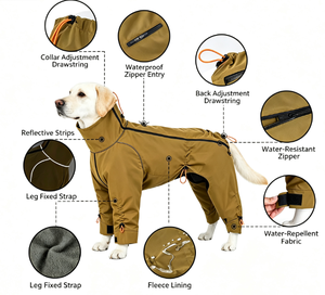 Chaqueta Impermeable y Cortavientos para Perro, con Reflectores y Cordón Ajustable, para Senderismo y Actividades al Aire Libre en Invierno, para Perros Medianos y Grandes - Product Image 4