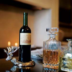 Porte-bouteille en aluminium nickel argent fini cerf cerf - Product Image 5