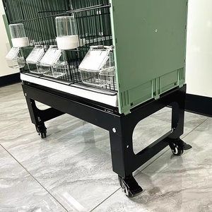 Jaula para Pájaros Multifuncional Tipo Carrito Móvil con Ruedas, Almacenamiento Apilable, Jaula de Cría de Alambre Metálico para Loros, Palomas y Canarios - Product Image 2