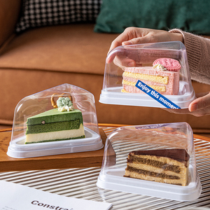 Cấp thực phẩm tam giác bánh hình tùy chỉnh vật nuôi nhựa lát bánh món tráng miệng bánh pho mát container Takeaway hộp để đóng gói - Product Image 4