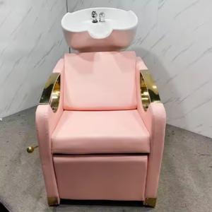 Customized Modern Hair Washing Station <b>Barber</b> Shop Beauty Salon Equipment Electric Shampoo <b>Chair</b> With Ceramic Shampoo Bow - Product Image 2