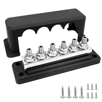 Barre omnibus 600A, bloc de distribution d'alimentation 12V, bornes robustes M10 à 4 pôles avec couvercle pour système de batterie automobile et marine