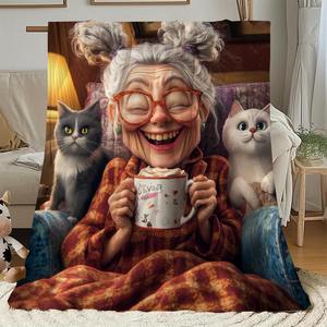 Couverture en flanelle super douce pour <span class=keywords><strong>grand</strong></span>-mère, toutes saisons, pour canapé, vieille femme. - Product Image 5