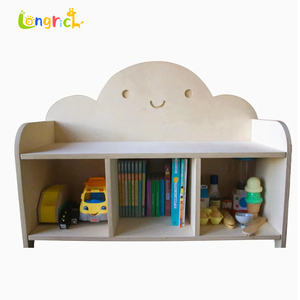 Armoire de rangement en bois moderne à deux niveaux, durable, organisateur de jouets pour enfants, étagère, design <span class=keywords><strong>nuage</strong></span>, chambre à coucher, salon, maternelle, école maternelle - Product Image 1
