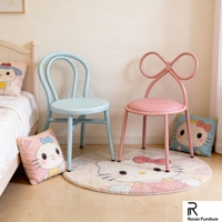 Chaise d'hôtel pour enfants en métal à double anneau, dossier coloré en fer, siège durable pour événements et fêtes d'anniversaire, vente en gros