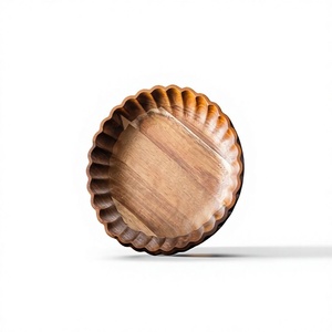 Bol de service sur pied en bois de manguier et d'acacia poli et léger – Bol surélevé pour salades et collations, idéal pour les fêtes à domicile - Product Image 1