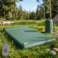 Matelas de camping double auto-gonflant en mousse à mémoire de forme épaisse et TPU, léger, pour 2 personnes, avec pompe électrique pour un gonflage/dégonflage facile