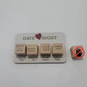 Vente chaude Couples Idées Cadeaux Dés De Décision <span class=keywords><strong>En</strong></span> Bois Cubique Personnalisé Saint Valentin Cadeau Romantique Dés Date Nuit Dés - Product Image 5