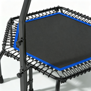 Mini <span class=keywords><strong>trampolino</strong></span> esagonale con corrimano regolabile, <span class=keywords><strong>trampolino</strong></span> da fitness per interni per adulti, palestra domestica, yoga e allenamento. - Product Image 3