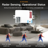 AC220-240V 5.8GHz capteur de mouvement à micro-ondes réglable interrupteur de plafonnier automatique capteurs Radar encastrés commutateurs inductifs