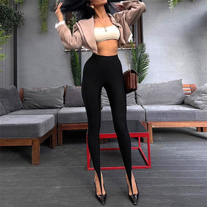 Leggings da <span class=keywords><strong>donna</strong></span> <span class=keywords><strong>lucidi</strong></span> a compressione a vita media, skinny, aderenti, per yoga e allenamento, con staffa per il cavallo - Product Image 2