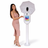 Photomaton portable ovale en métal pour iPad et appareil photo reflex numérique, prend en charge l'impression de porte-clés photo, idéal pour mariages et événements