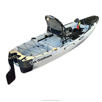 Kayak à pédale simple Yak Outdoors 3,2 m en HDPE avec moteur électrique pour la pêche et les activités de surf