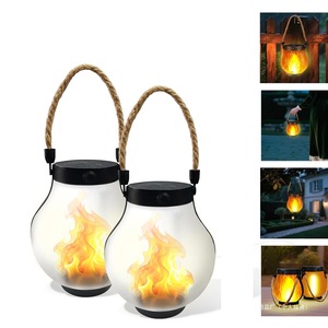 <b>Solar</b> Flame Lantern Led Outdoor Light Transparent Giant Version Camping Garden <b>Solar</b> <b>Powered</b> <b>Lamp</b> - Product Image 1