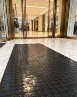 PVC-Vinylbodenbelag Rolle 30M 0,7mm Wasserdicht Rutschfest Kratzfest Münzblatt Quadrat Diamant Prägung Modern LKW Auto Einkaufszentrum