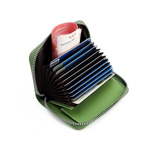 3314 <span class=keywords><strong>E</strong></span> + Style japonais véritable cuir de vachette portefeuille grande capacité Compact Simple fermeture éclair porte-monnaie à la mode RFID porte-carte - Product Image 2