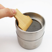 Mini-bol à matcha de style japonais en acier inoxydable 304 avec tamis et spatule en bambou (environ) Capacité de 100g, logo personnalisé