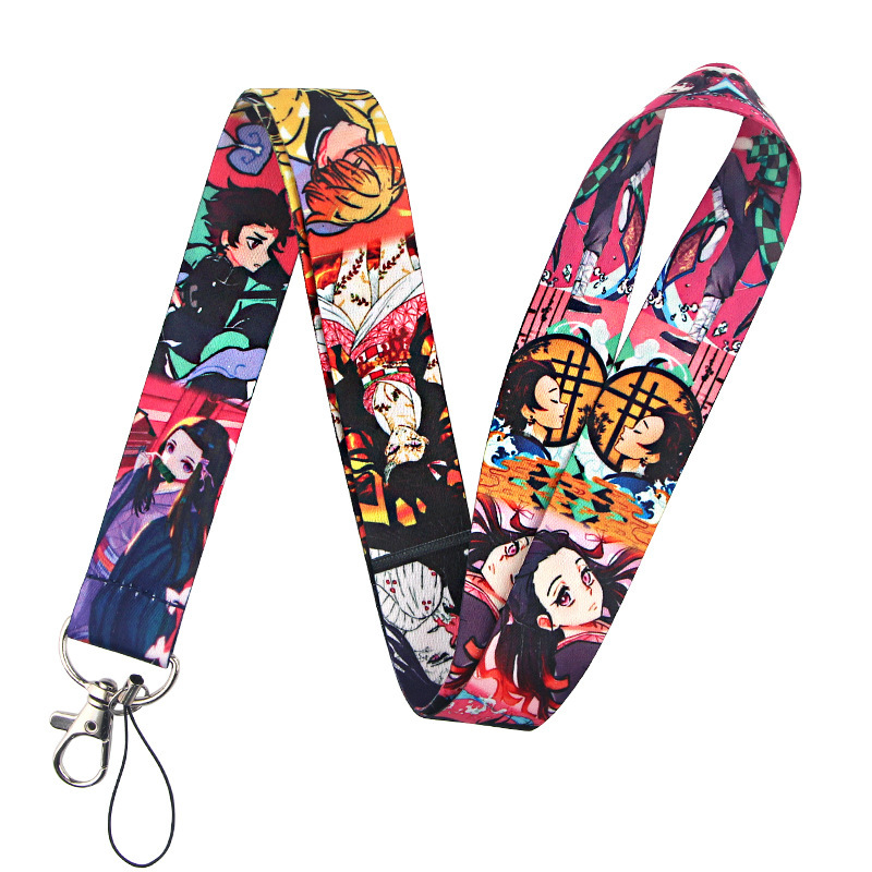 Anime Lanyards High Quality Cool Cartoon Demon Stain Lanyard Phone Neck Card Holder Anti-Lost Accessories Custom Logo Image 4