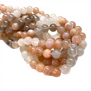 Piedras Preciosas Naturales Pulimentadas, Mezcla de Piedras de Luna, Cuentas Sueltas Redondas de 8 mm, Multicolores, para Hacer Joyas, Pulseras con Cuentas, Collares de Moda - Product Image 4