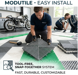 Dalles de sol de garage emboîtables durables antidérapantes en PP vierge à 100 %, épaisseur 18 mm, pour le detailing automobile et les stations de lavage 4S - Product Image 6