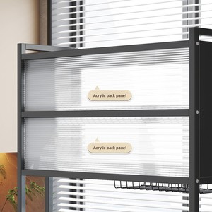 Scaffale in metallo a doppio livello per lavello da cucina <span class=keywords><strong>con</strong></span> sportello antipolvere, scolapiatti multifunzionale per <span class=keywords><strong>spezie</strong></span> e stoviglie - Product Image 4