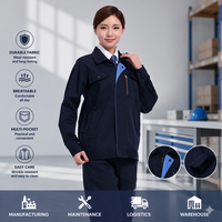 Jaket Kerja Lengan Panjang Bahan Kanvas T/C Mantel Pelindung Kerja Bernapas Tahan Aus Seragam Pekerja Pabrik Bengkel Logo Kustom