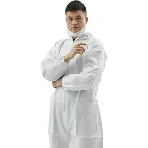 Junlong factory price of type 5/6 EN14126 Disposable Visitor Laboratory Coats Clothes Covers