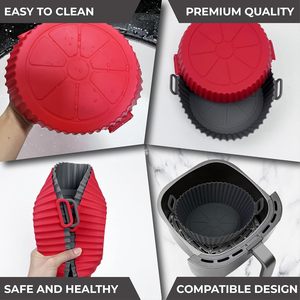 Air Fryer Silicone Liners 8.6'' Eco-Friendly Custom Color Food Safe Non-Stick Basket Oven <b>Accessories</b> - Product Image 5