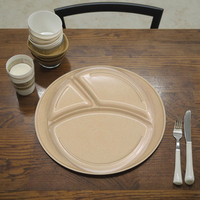Assiette à dîner pour enfants en trois parties, design minimaliste, en coque de riz, sans BPA, sans plastique, écologique, facile à nettoyer, pour la famille, KAIXIN
