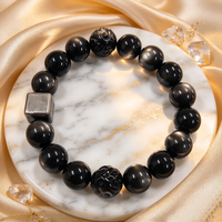 Bracelets perlés originaux faits à la main, tendance, en obsidienne 7A, bracelets DIY en pierres naturelles pour cadeau, bijoux à porter au quotidien